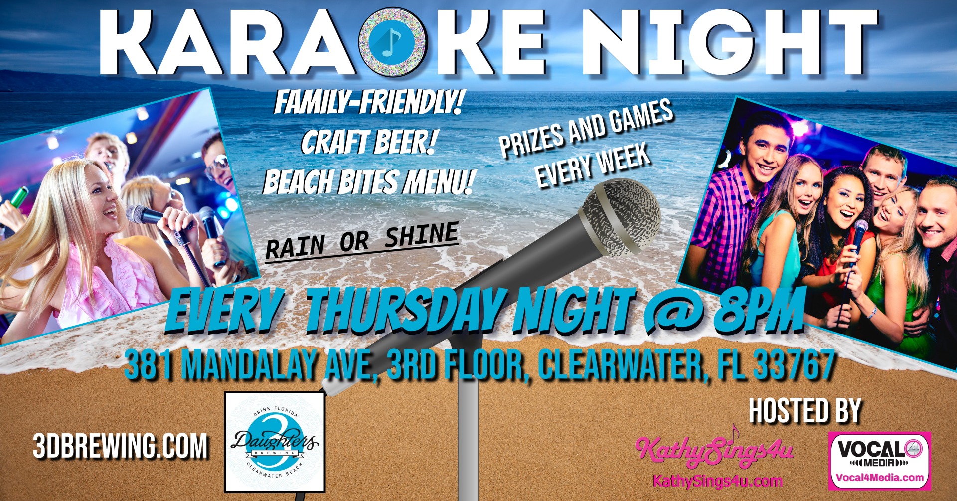 Karaoke Night at 3 Daughters Brewing Clearwater Beach
